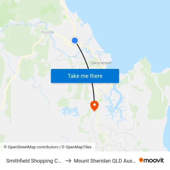 Smithfield Shopping Centre to Mount Sheridan QLD Australia map