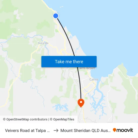 Veivers Road at Talpa Close to Mount Sheridan QLD Australia map
