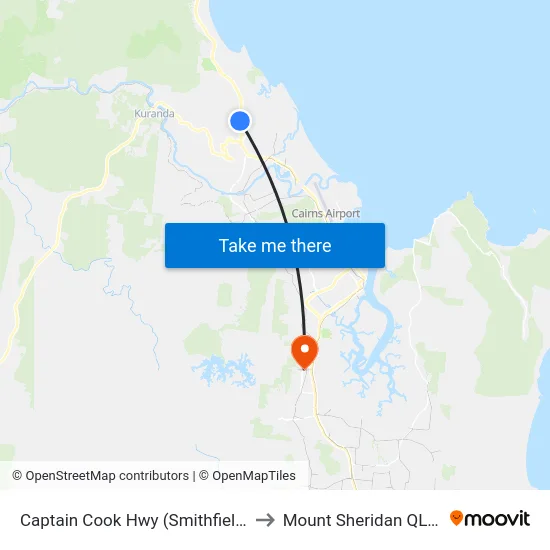 Captain Cook Hwy (Smithfield) Hail 'N' Ride to Mount Sheridan QLD Australia map