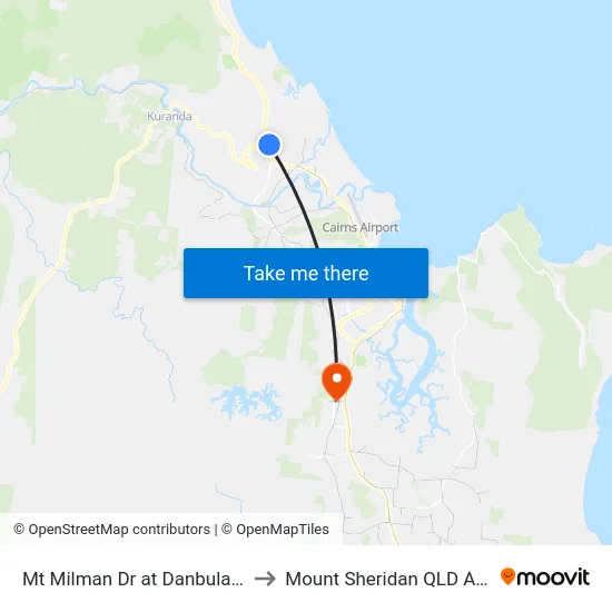 Mt Milman Dr at Danbulan Street to Mount Sheridan QLD Australia map