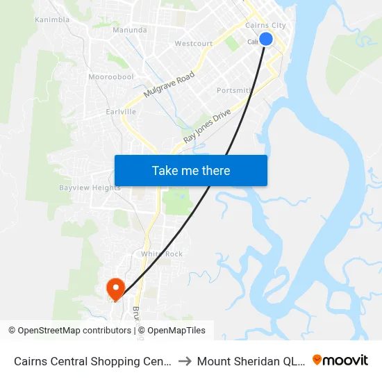 Cairns Central Shopping Centre (Spence St) to Mount Sheridan QLD Australia map