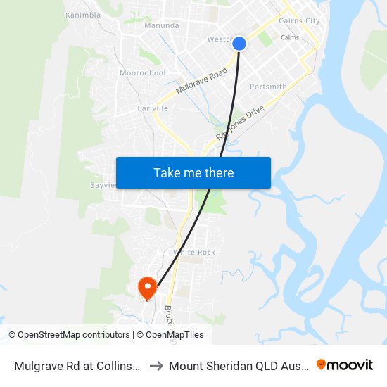 Mulgrave Rd at Collinson St to Mount Sheridan QLD Australia map