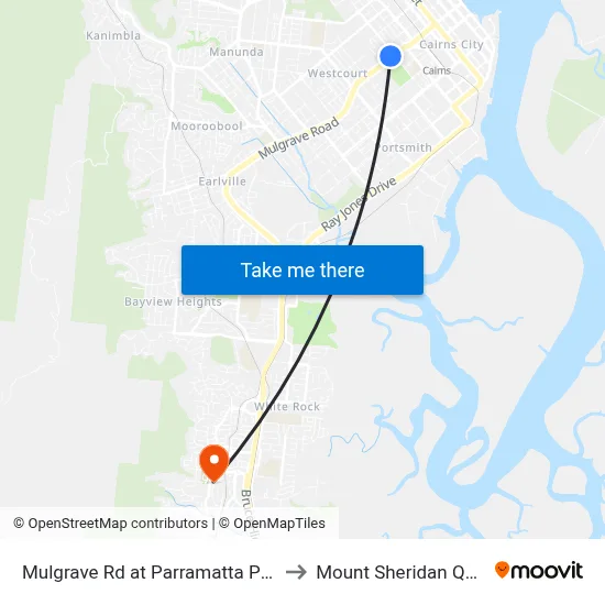 Mulgrave Rd at Parramatta Park State School to Mount Sheridan QLD Australia map