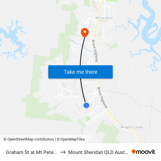 Graham St at Mt Peter Rd to Mount Sheridan QLD Australia map