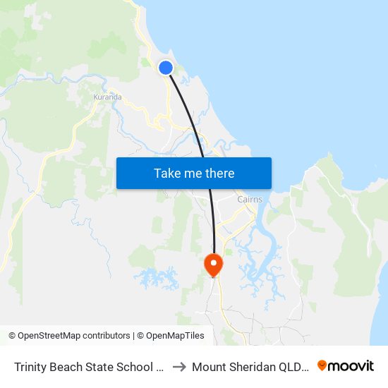 Trinity Beach State School Hail 'N' Ride to Mount Sheridan QLD Australia map
