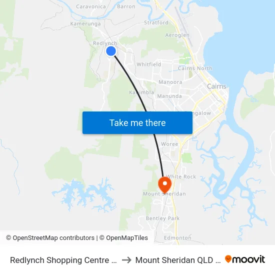 Redlynch Shopping Centre (Larsen St) to Mount Sheridan QLD Australia map