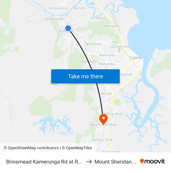 Brinsmead Kamerunga Rd at Redlynch Railway Station to Mount Sheridan QLD Australia map