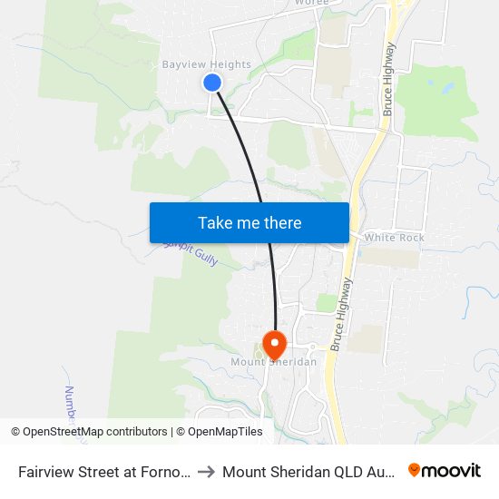 Fairview Street at Forno Park to Mount Sheridan QLD Australia map