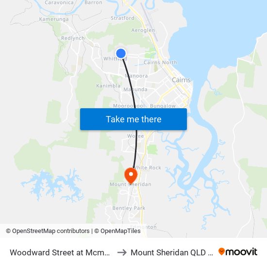 Woodward Street at Mcmanus Street to Mount Sheridan QLD Australia map