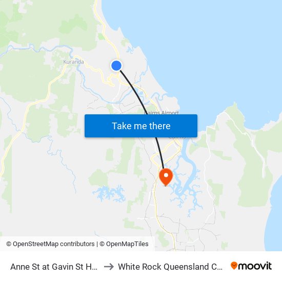 Anne St at Gavin St Hail 'N' Ride to White Rock Queensland Cairns Region map