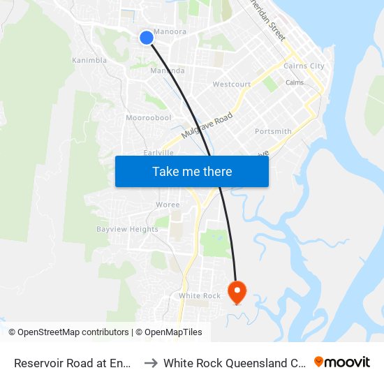 Reservoir Road at Enmore Street to White Rock Queensland Cairns Region map