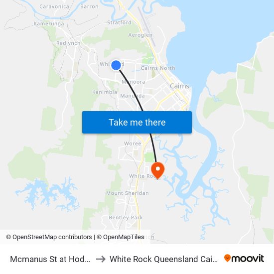Mcmanus St at Hodel Street to White Rock Queensland Cairns Region map