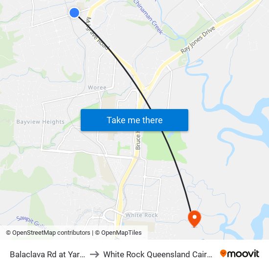 Balaclava Rd at Yarrum St to White Rock Queensland Cairns Region map