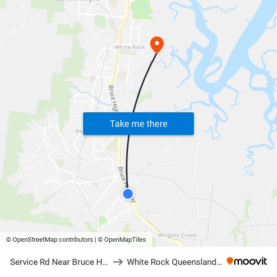 Service Rd Near Bruce Hwy Hail 'N' Ride to White Rock Queensland Cairns Region map