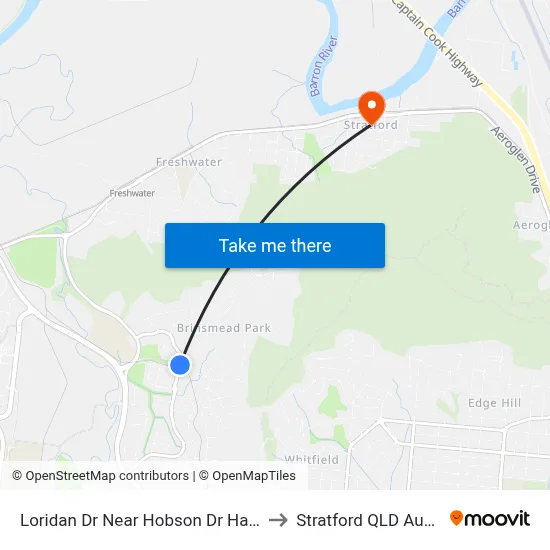 Loridan Dr Near Hobson Dr Hail'N'Ride to Stratford QLD Australia map