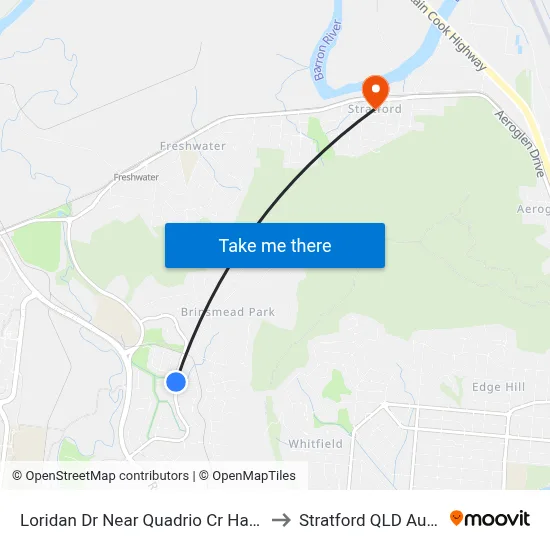 Loridan Dr Near Quadrio Cr Hail 'N' Ride to Stratford QLD Australia map