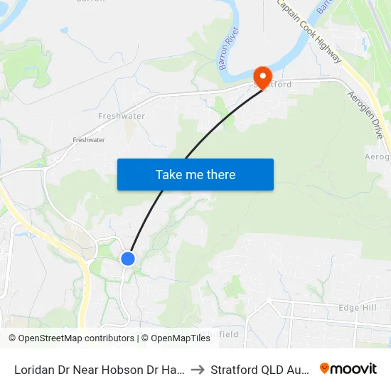 Loridan Dr Near Hobson Dr Hail'N'Ride to Stratford QLD Australia map