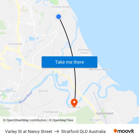 Varley St at Nancy Street to Stratford QLD Australia map