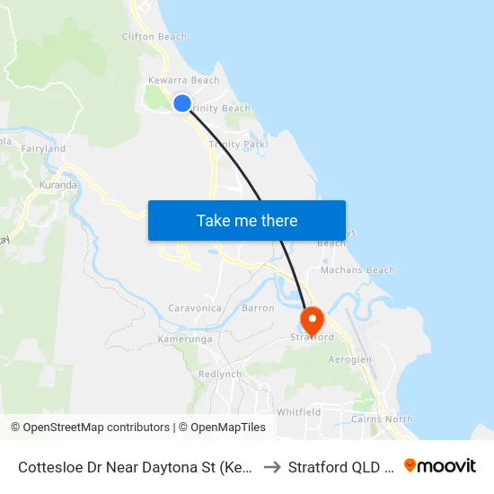 Cottesloe Dr Near Daytona St (Kewarra Beach) Hnr to Stratford QLD Australia map