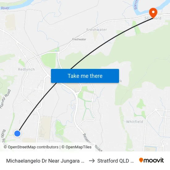 Michaelangelo Dr Near Jungara Rd Hail 'N' Ride to Stratford QLD Australia map