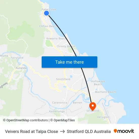 Veivers Road at Talpa Close to Stratford QLD Australia map