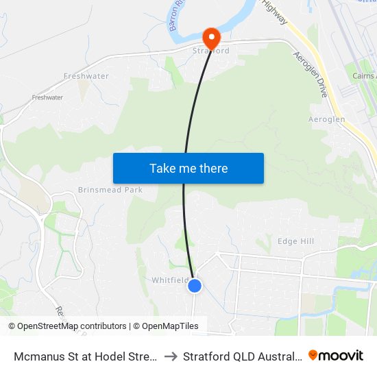 Mcmanus St at Hodel Street to Stratford QLD Australia map