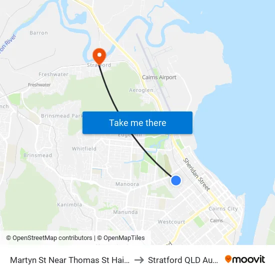 Martyn St Near Thomas St Hail 'N' Ride to Stratford QLD Australia map