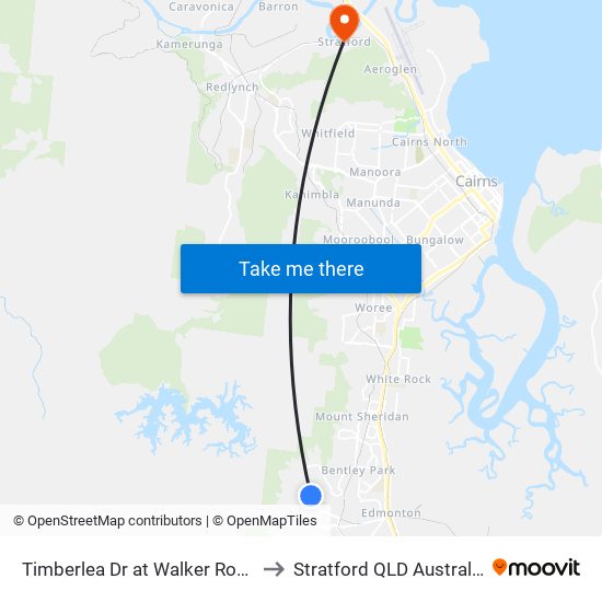 Timberlea Dr at Walker Road to Stratford QLD Australia map