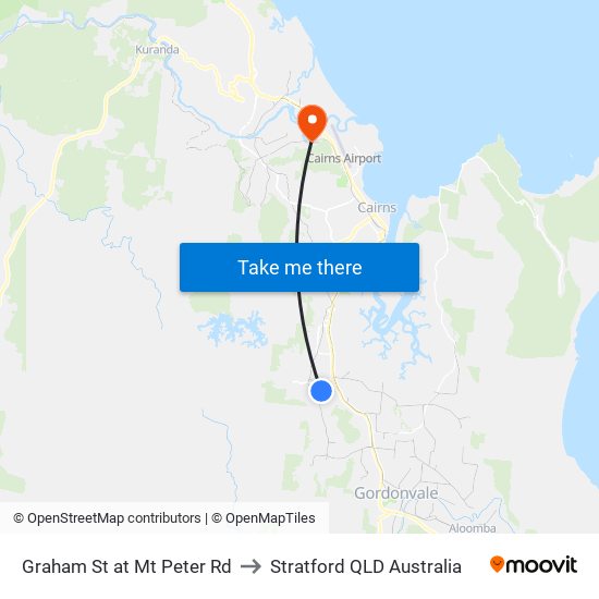 Graham St at Mt Peter Rd to Stratford QLD Australia map
