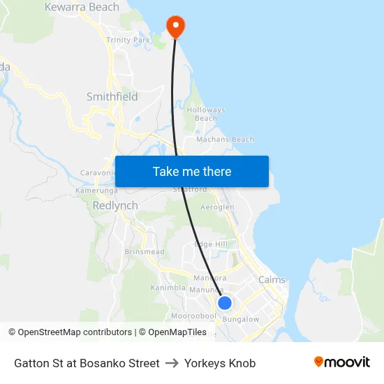 Gatton St at Bosanko Street to Yorkeys Knob map