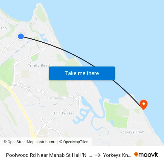 Poolwood Rd Near Mahab St Hail 'N' Ride to Yorkeys Knob map