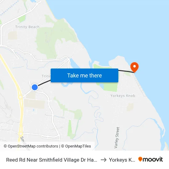 Reed Rd Near Smithfield Village Dr Hail 'N' Ride to Yorkeys Knob map