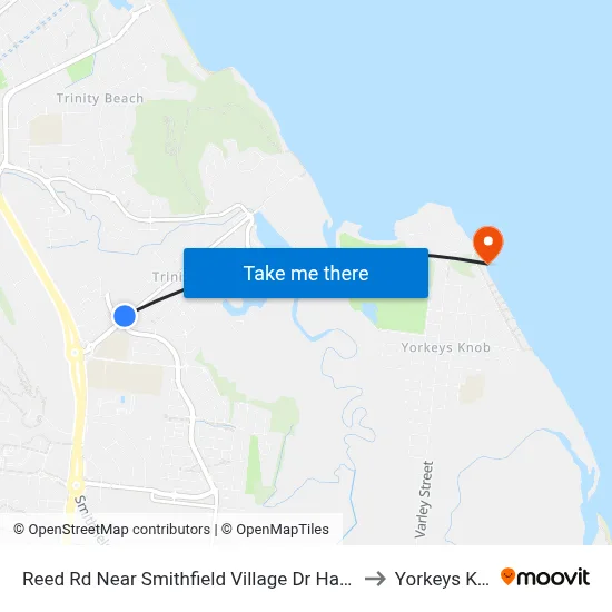 Reed Rd Near Smithfield Village Dr Hail 'N' Ride to Yorkeys Knob map