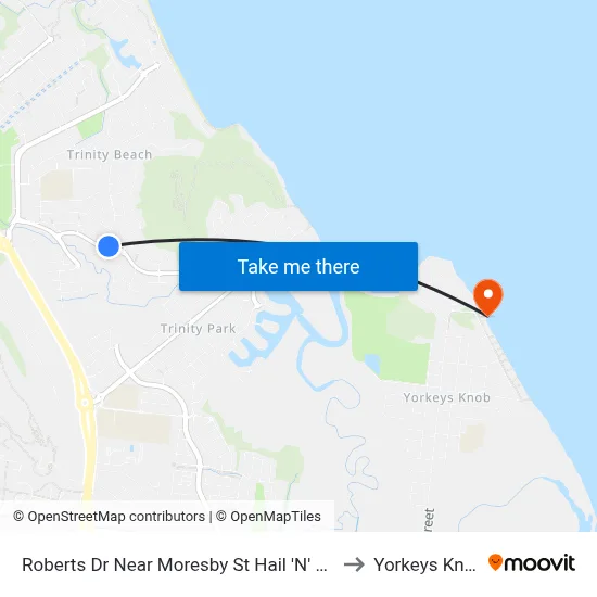 Roberts Dr Near Moresby St Hail 'N' Ride to Yorkeys Knob map