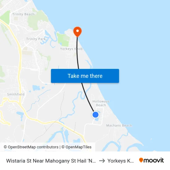 Wistaria St Near Mahogany St Hail 'N' Ride to Yorkeys Knob map