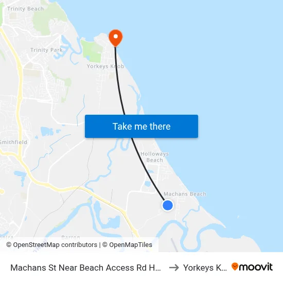 Machans St Near Beach Access Rd Hail 'N' Ride to Yorkeys Knob map