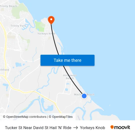 Tucker St Near David St Hail 'N' Ride to Yorkeys Knob map