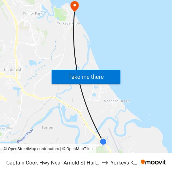 Captain Cook Hwy Near Arnold St Hail 'N' Ride to Yorkeys Knob map