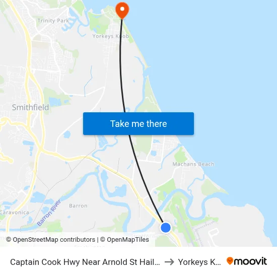 Captain Cook Hwy Near Arnold St Hail 'N' Ride to Yorkeys Knob map