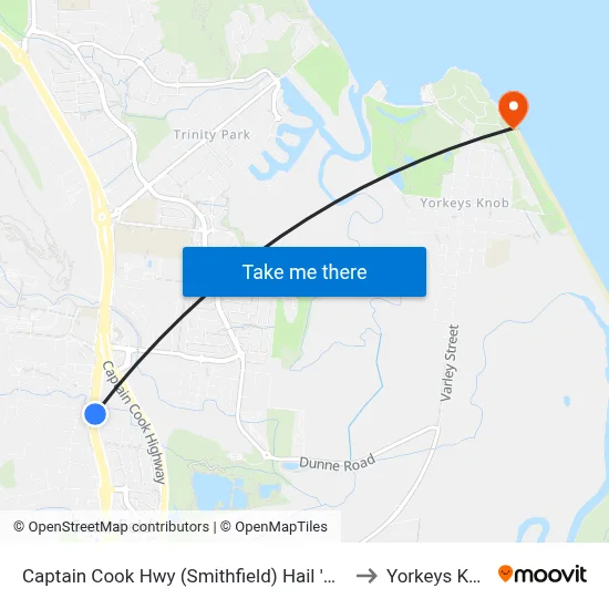 Captain Cook Hwy (Smithfield) Hail 'N' Ride to Yorkeys Knob map