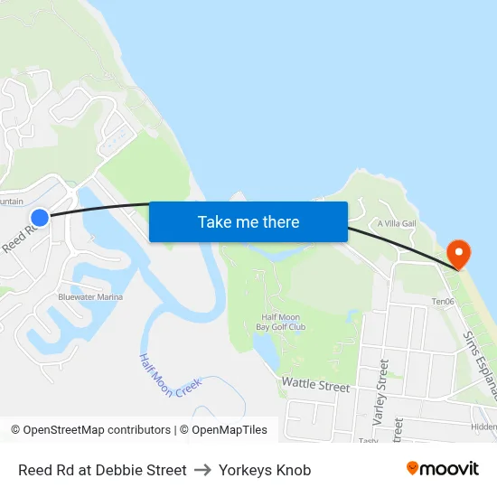 Reed Rd at Debbie Street to Yorkeys Knob map