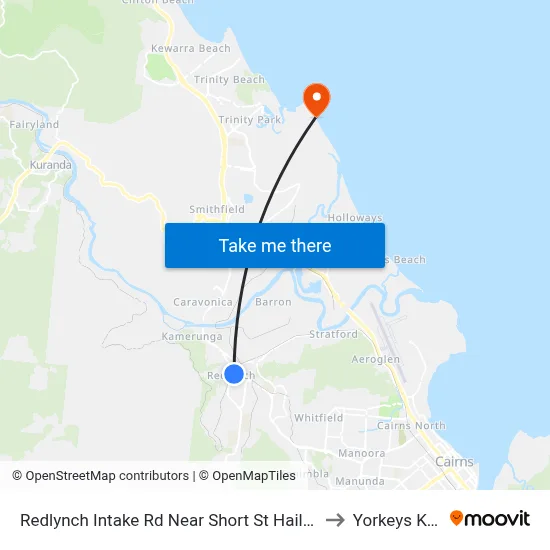 Redlynch Intake Rd Near Short St Hail 'N' Ride to Yorkeys Knob map