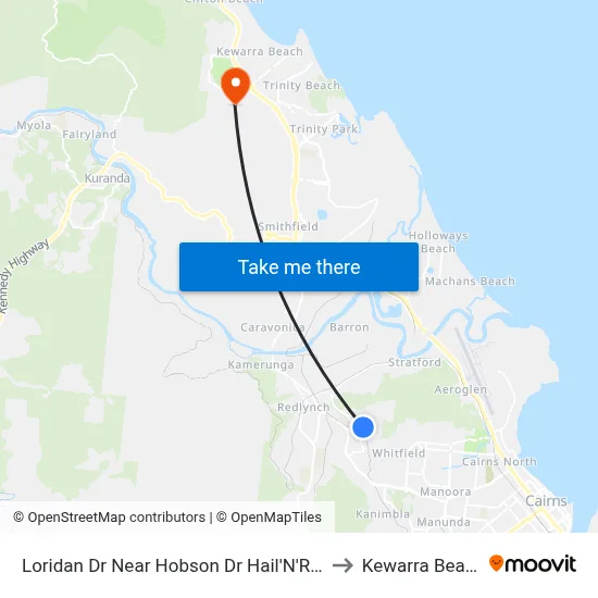 Loridan Dr Near Hobson Dr Hail'N'Ride to Kewarra Beach map