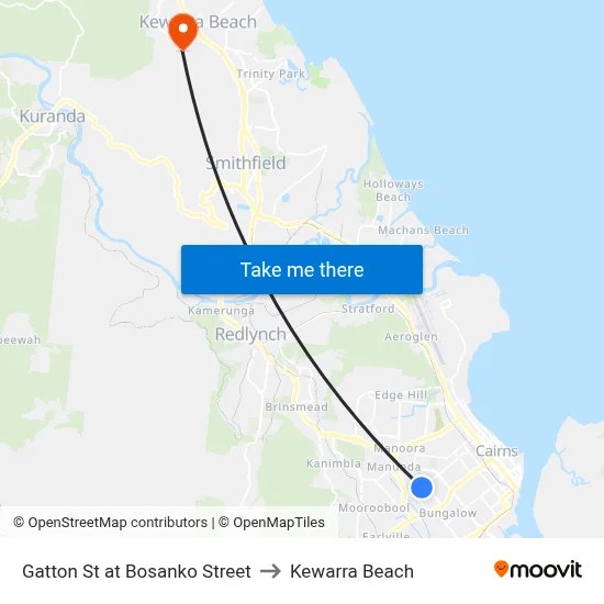 Gatton St at Bosanko Street to Kewarra Beach map