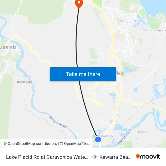 Lake Placid Rd at Caravonica Waters to Kewarra Beach map