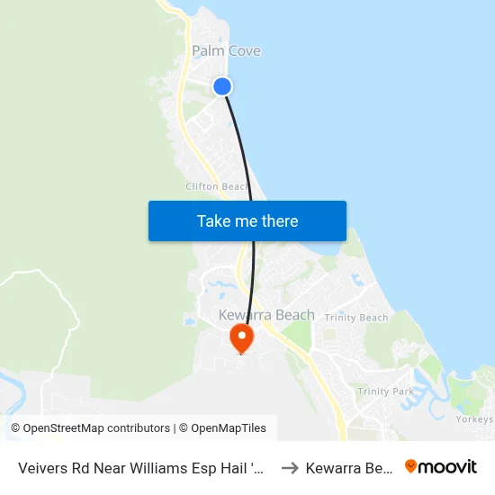 Veivers Rd Near Williams Esp Hail 'N' Ride to Kewarra Beach map