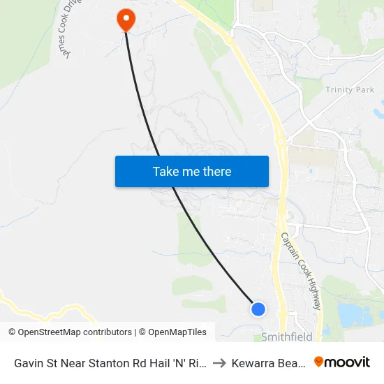 Gavin St Near Stanton Rd Hail 'N' Ride to Kewarra Beach map