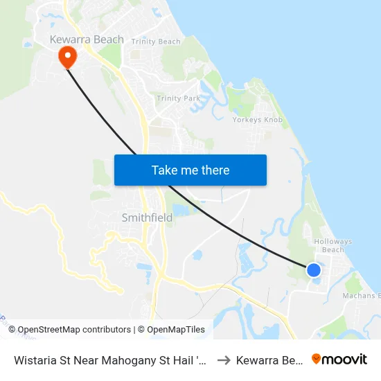 Wistaria St Near Mahogany St Hail 'N' Ride to Kewarra Beach map