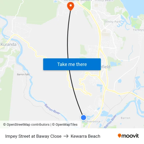 Impey Street at Baway Close to Kewarra Beach map