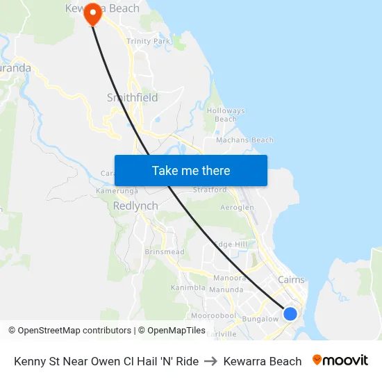 Kenny St Near Owen Cl Hail 'N' Ride to Kewarra Beach map